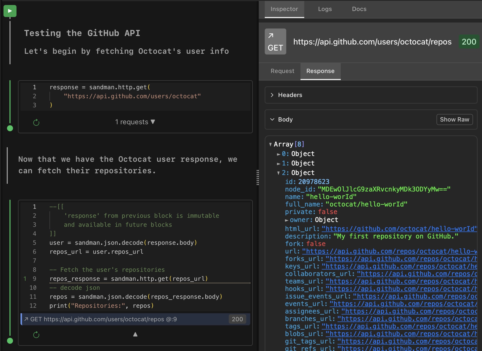 Sandman Application Screenshot